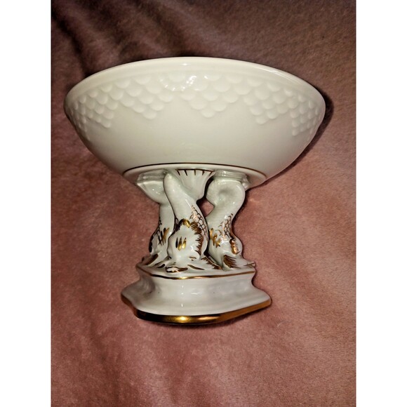 Rare Item - Bing and Grondahl Copenhagen Daffodil Porcelain Compote Dolphin Base - Picture 9 of 9